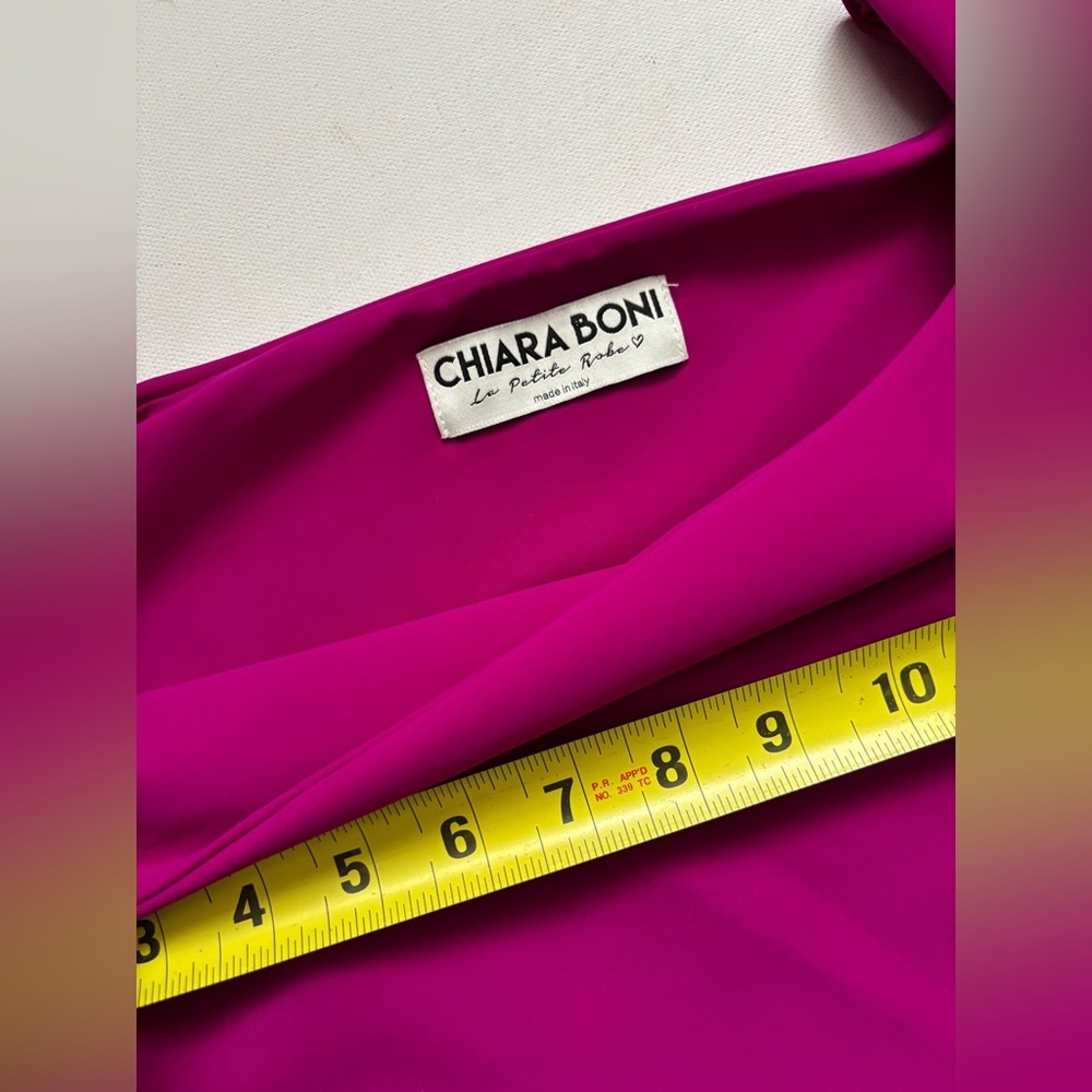 Chiara Boni La Petite Robe magenta pink flare sleeve dress sz 42 6 M barbicore - Picture 7 of 9